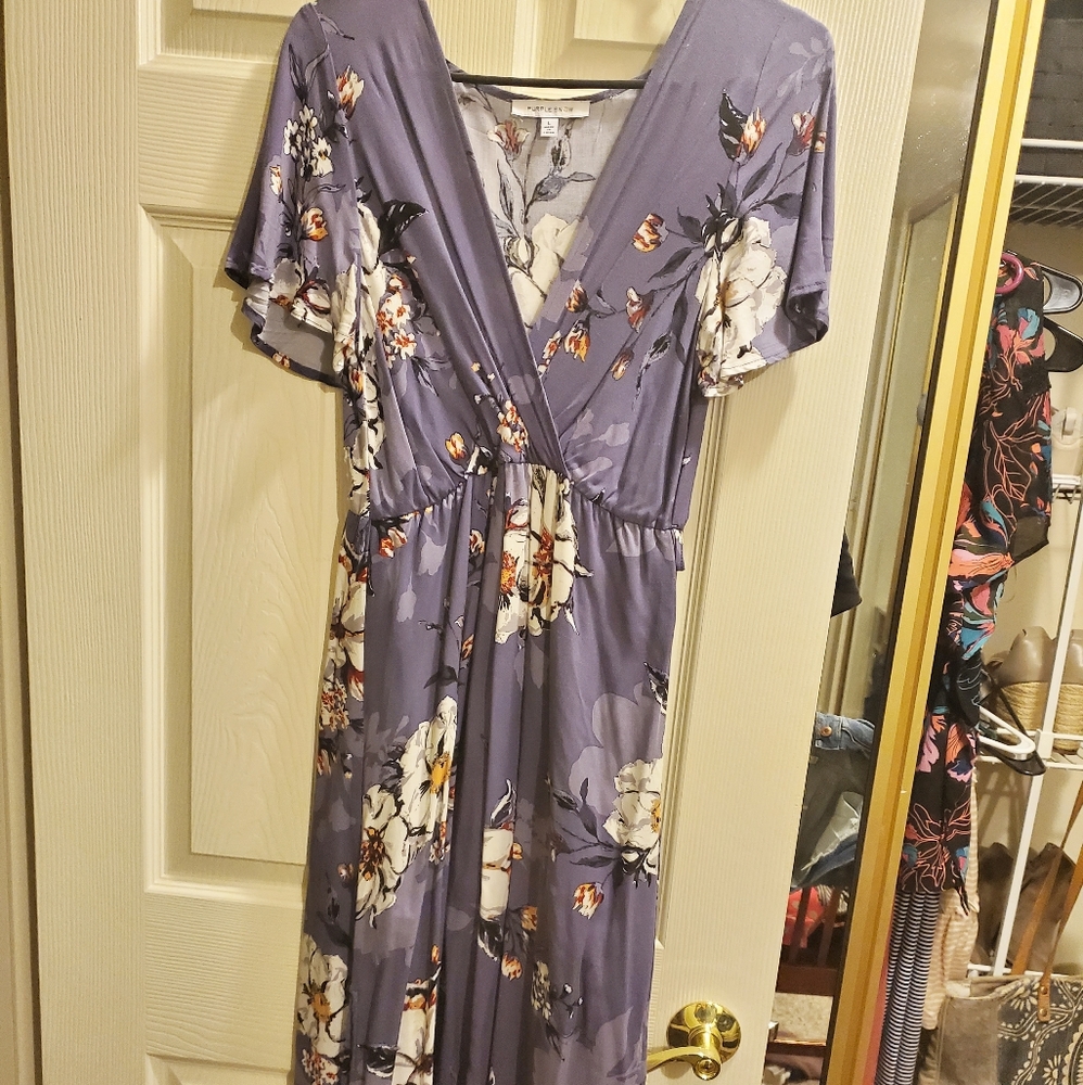 Midi Purple Floral Dress